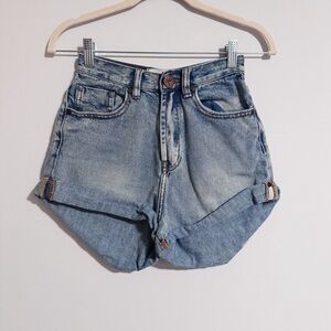 One Teaspoon - Medium Wash High Waist Bandits Shorts